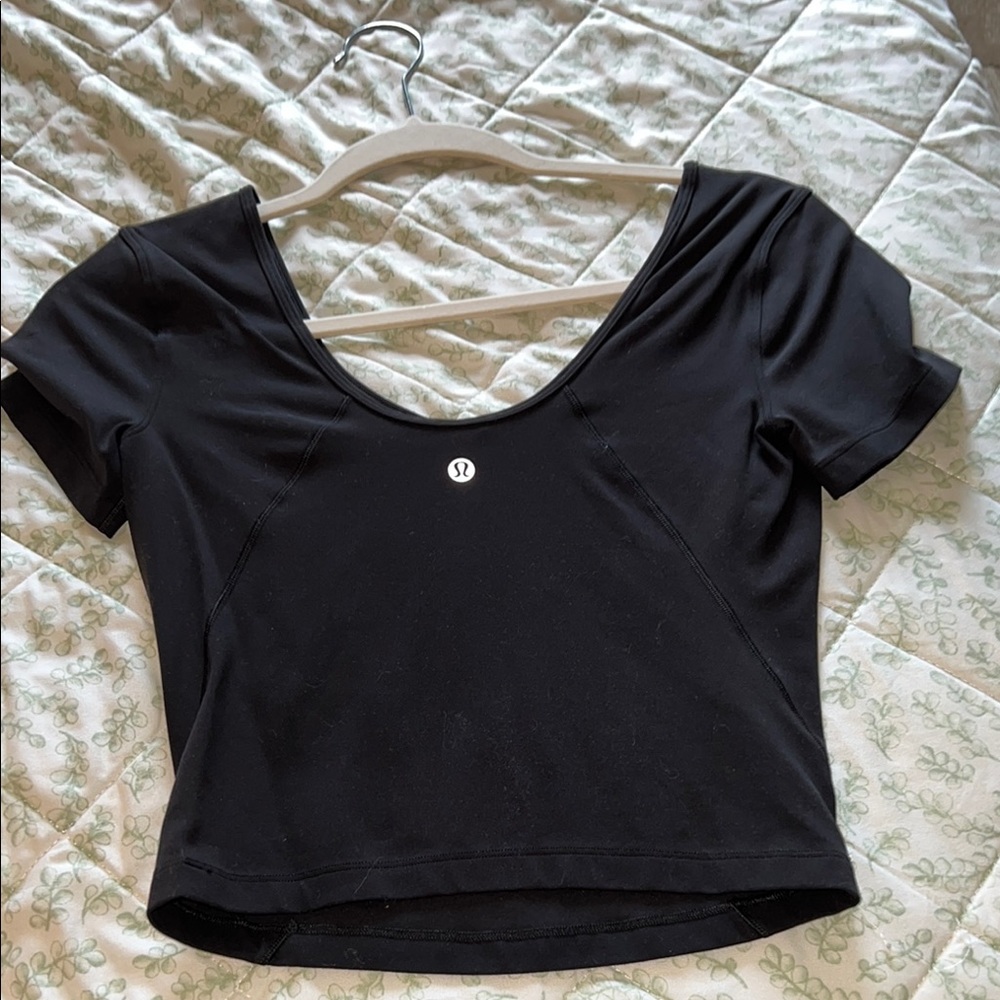 Lululemon Athletica Black Crop T-Shirt